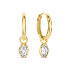Isabel Bernard Le Marais Sophie 14 Karat Gold Hoop Earrings With Zirconia Stone IB360293
