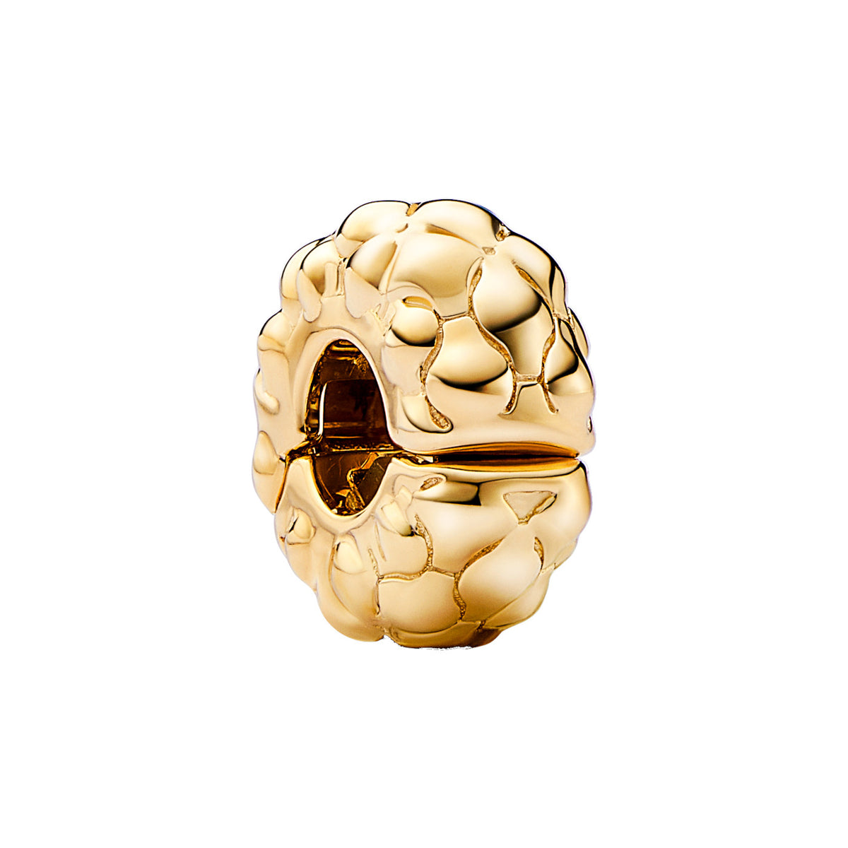 Pandora Moments Studded Clip Charm 762716C00with14 Carat Gold Plating