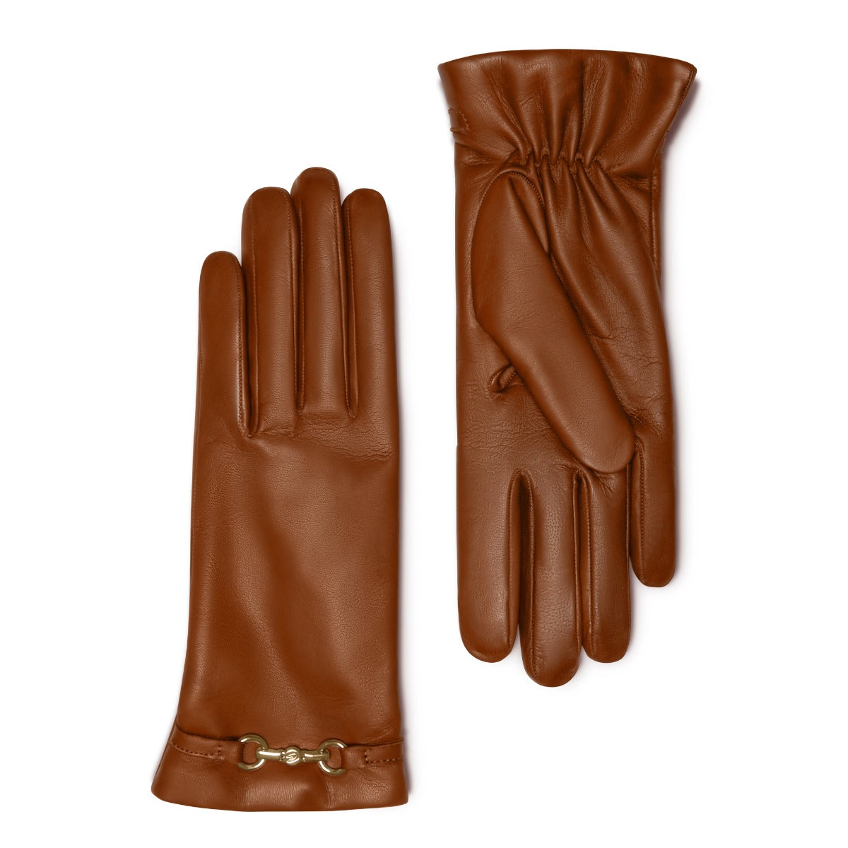 Isabel Bernard Honoré Marcelia cognac goatskin leather gloves IB67001-336-7