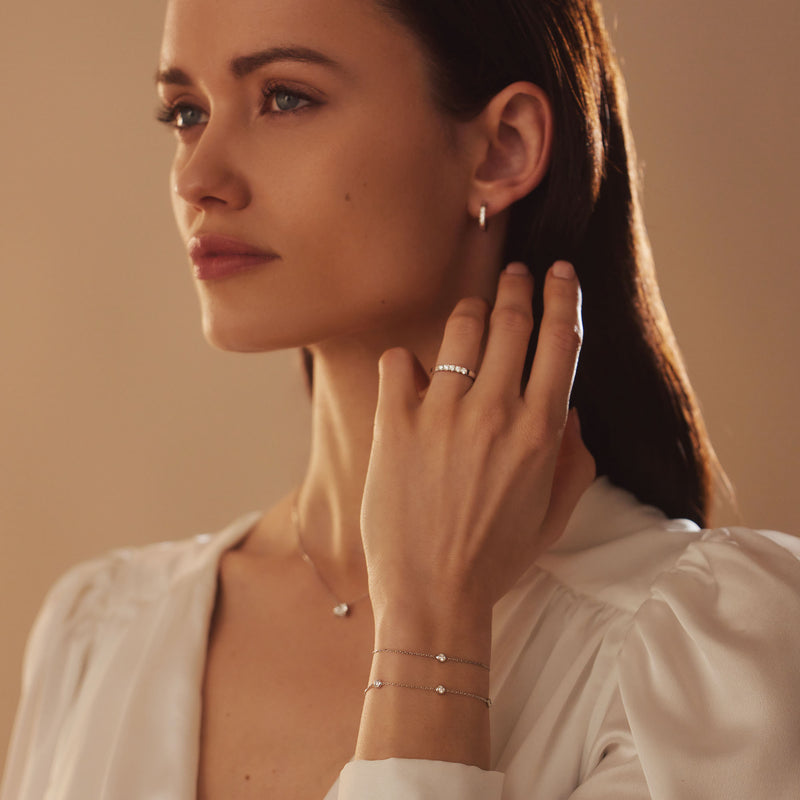 Isabel Bernard De la Paix Alfie 14 karaat witgouden armband | diamant 0.12 ct | IBD320003-zoom-