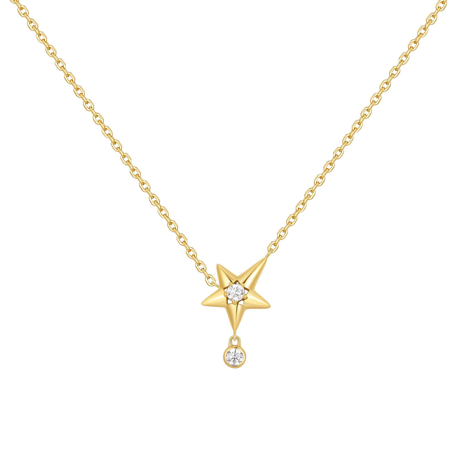 Ania Haie Melodic Poet Gold Sparkling Star Drop Necklace S AH-N066-04G
