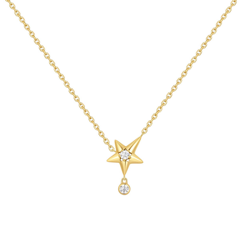Ania Haie Melodic Poet Gold Sparkling Star Drop Necklace S AH-N066-04G-zoom-