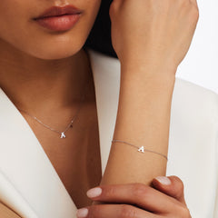 Isabel Bernard Saint Germain Chloé 14 Carat Whitegold Initial Necklace IB340061-A