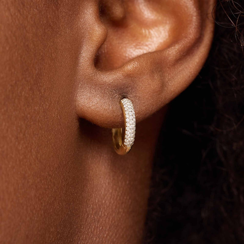 Isabel Bernard De la Paix Laure 14 karaat gouden oorringen met Diamant 0.25 karaat IBD360030-zoom-