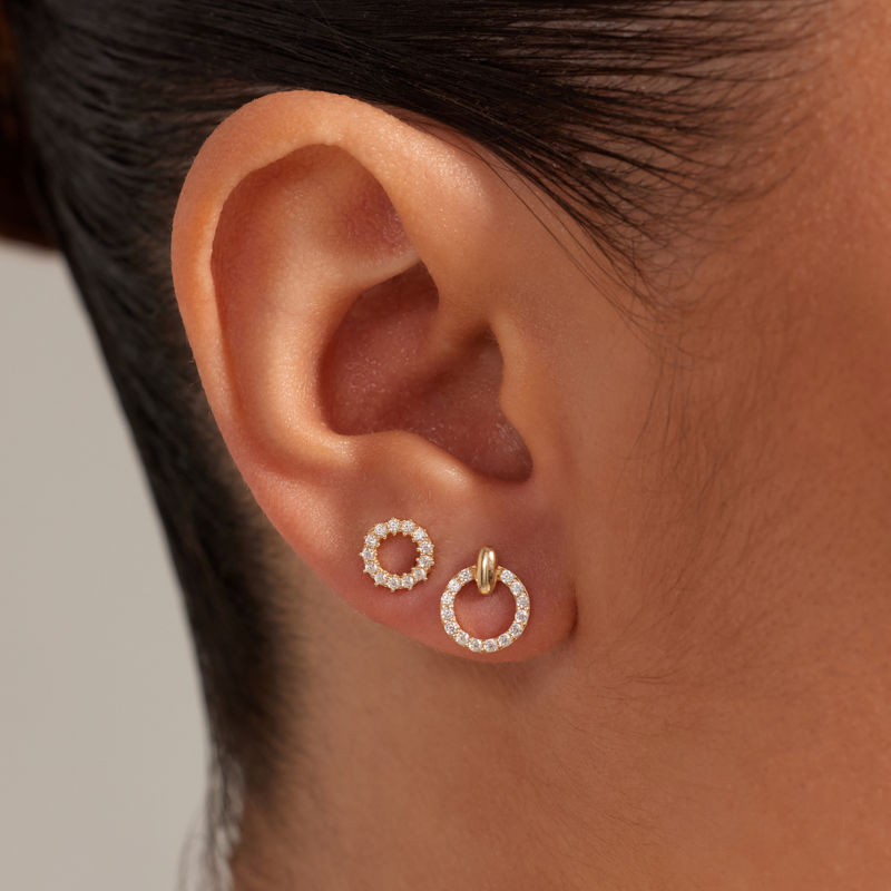 Beloro Jewels Monte Napoleone Ivet 9 karaat Oorknoppen met zirkonia steentjes BO360122-zoom-