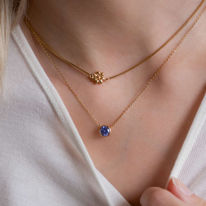 Violet Hamden Venus 925 Sterling Zilveren Gold Plated Ketting met Geboortesteen VH340010-JUL-zoom-