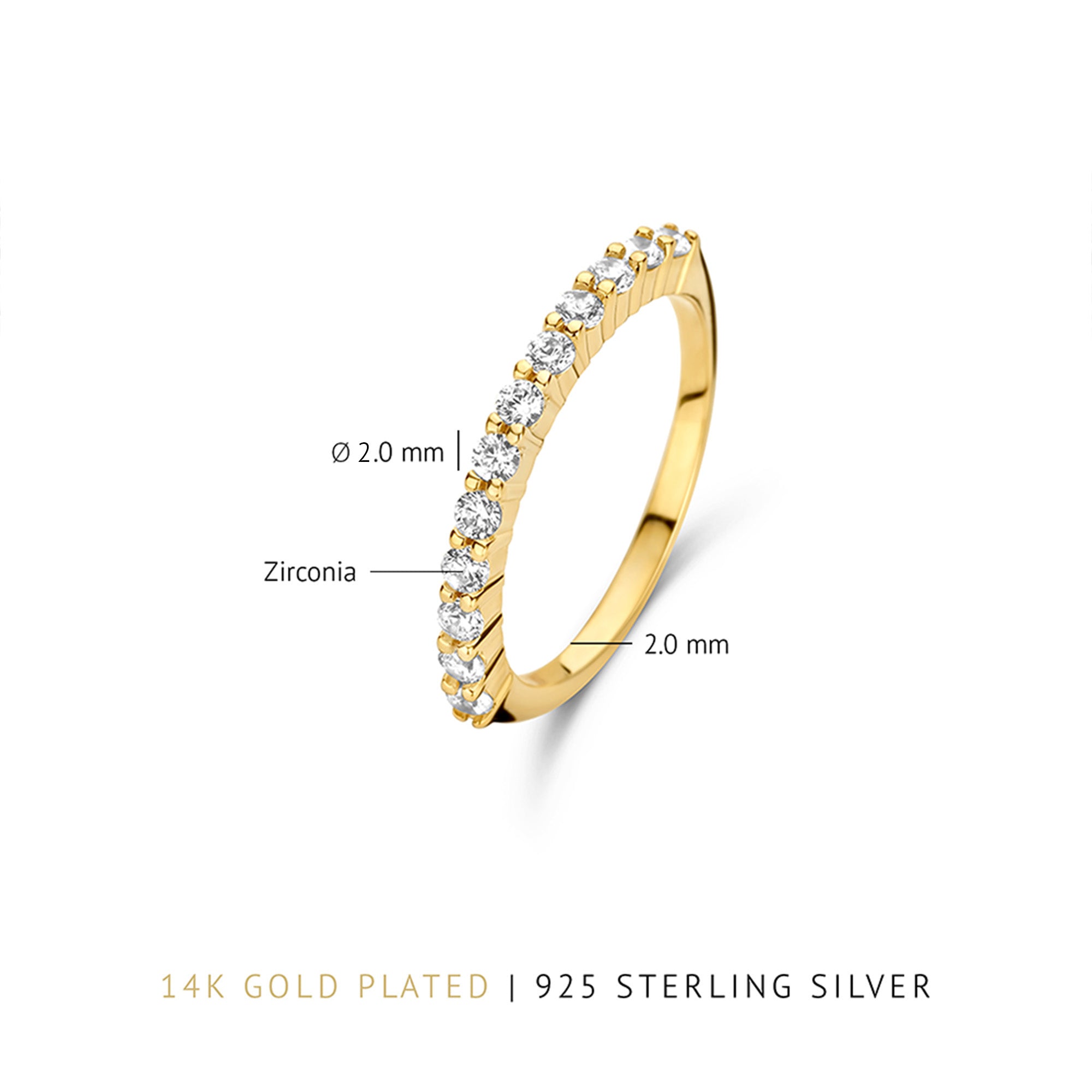 Parte Di Me Santa Maria della Base 925 sterling Silver gold plated Ring PDM33030-60