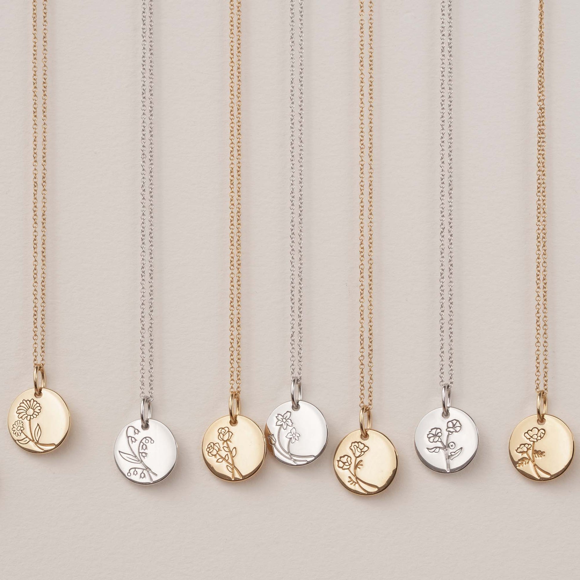 Violet Hamden Venus 925 Sterling Silver Gold-coloured Necklace with Birthflower VH340025-DEC