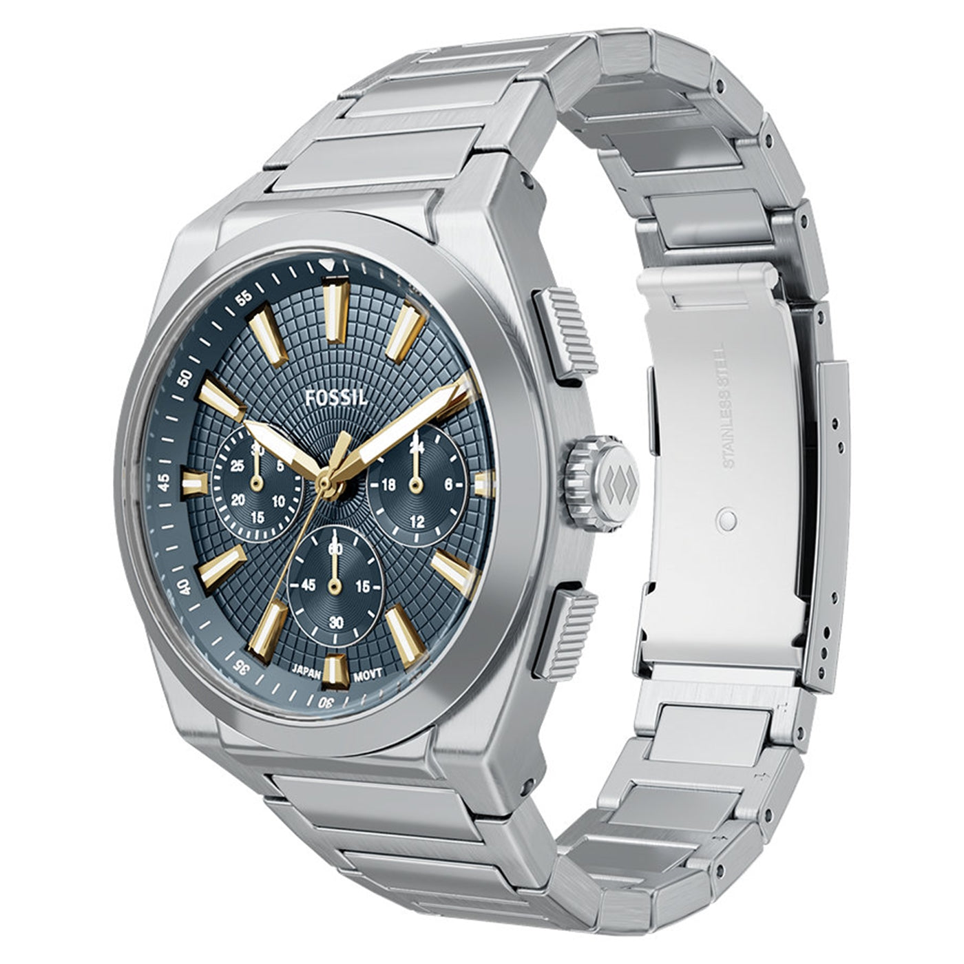 Fossil Everett Round Blue Dial Watch FS6154