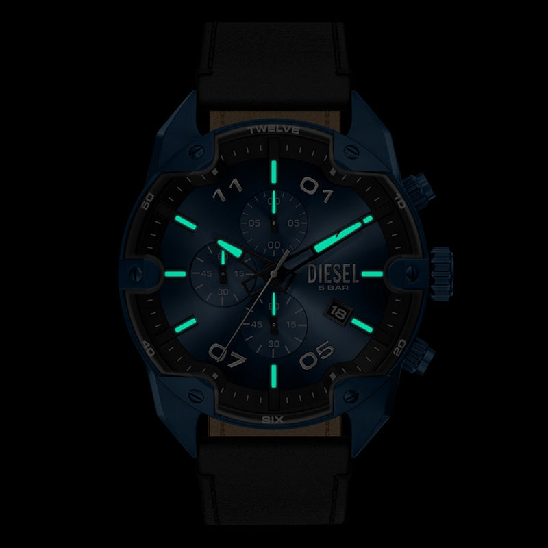 Diesel Spiked Round Dark Blue Dial Watch DZ4703-zoom-