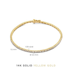 Isabel Bernard De la Paix Madeline 14 Carat Golden Tennis Bracelet | diamond 1.08 ct | IBD320005
