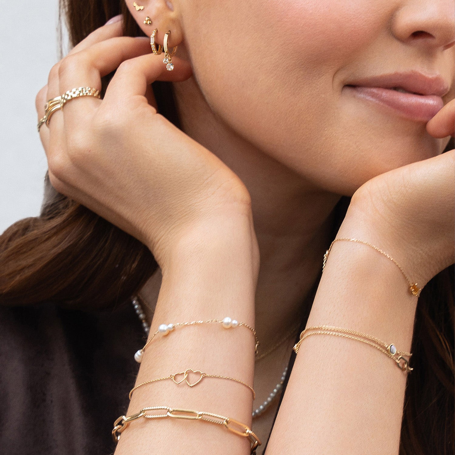 Jackie Gold Connected Love 14 Karat Gold Bracelet JKB25.559