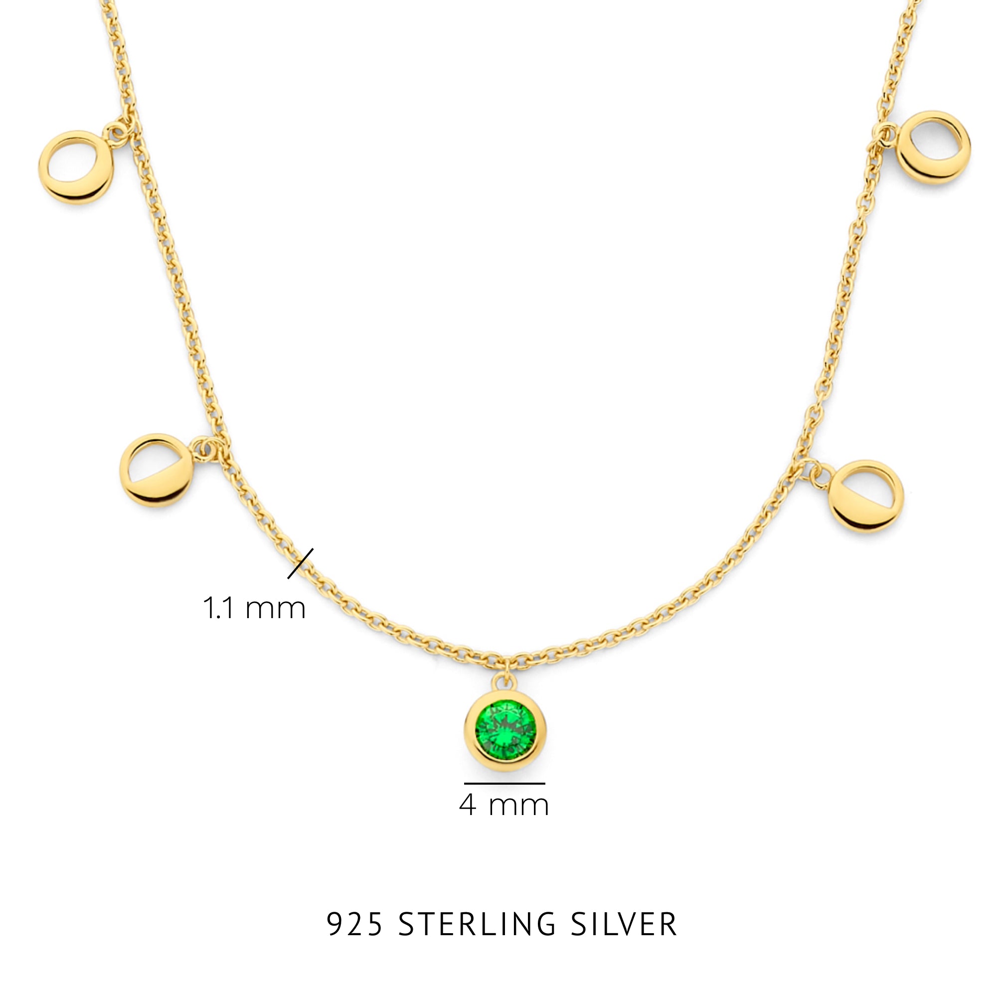 Violet Hamden Luna 925 Sterling Silver Gold Plated Necklace VH340042