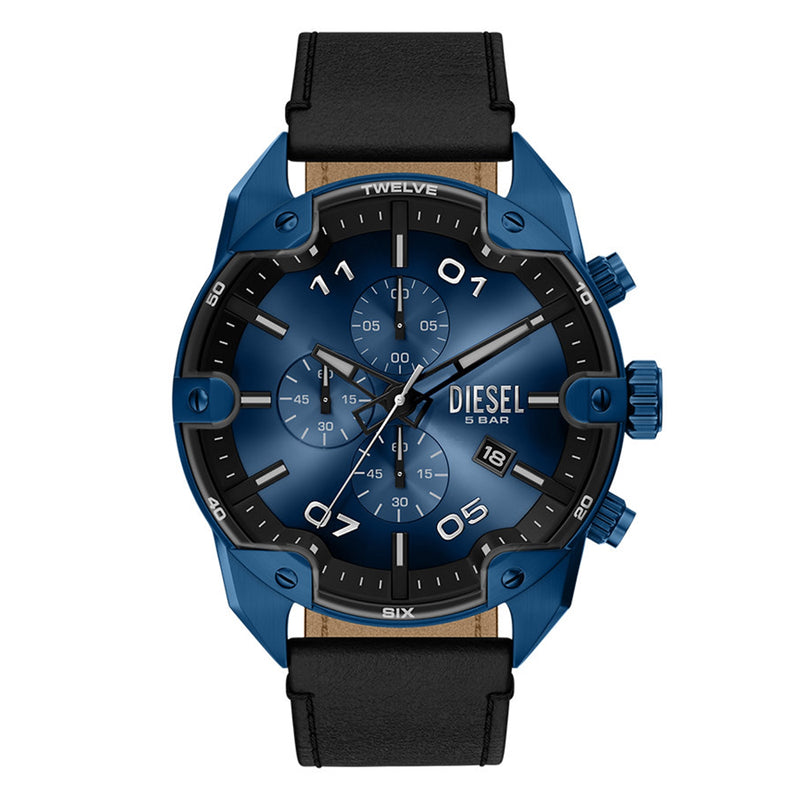 Diesel Spiked Round Dark Blue Dial Watch DZ4703-zoom-