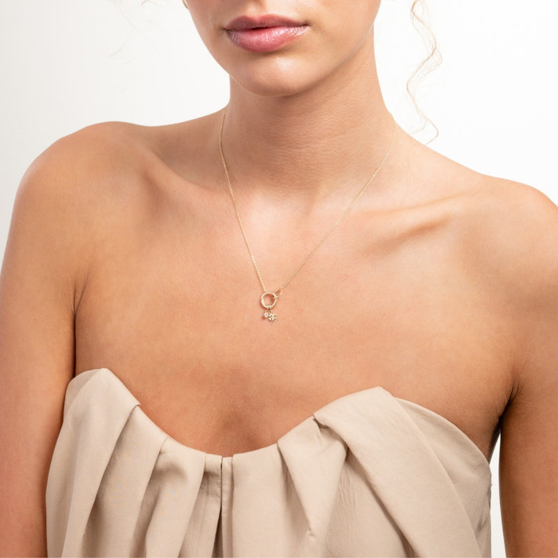 Isabel Bernard Le Marais Ronde Zirkonia 14 karaat gouden bedel IB350060-zoom-