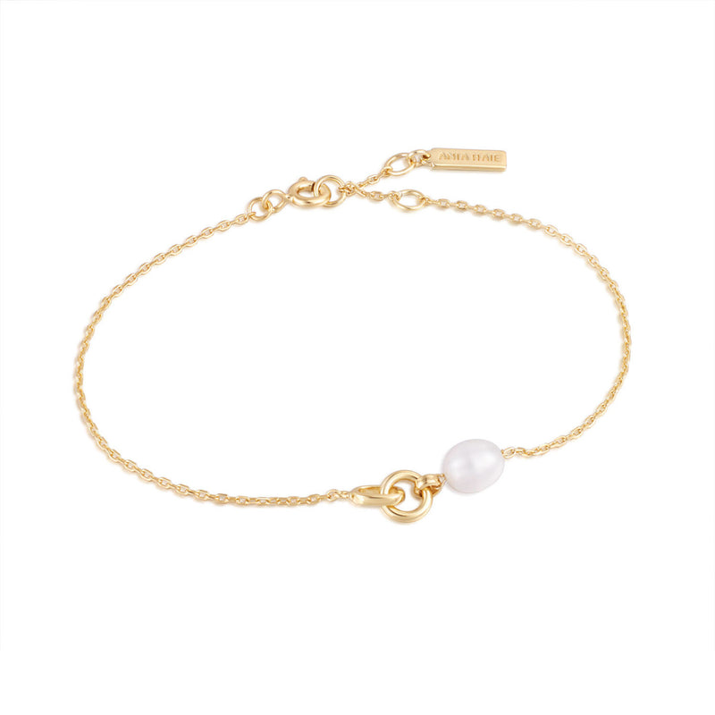 Ania Haie Pearl Power 925 Sterling Silver Gold-coloured Bracelet AH-B043-01G-zoom-
