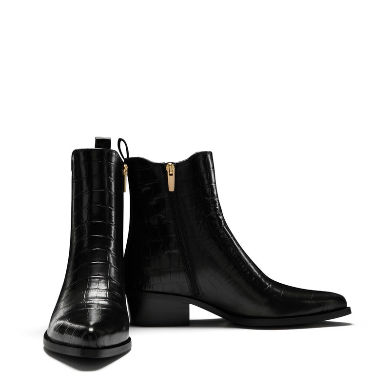Isabel Bernard Vendôme Amandine croco black calfskin leather boots IB53010-201-36-zoom-