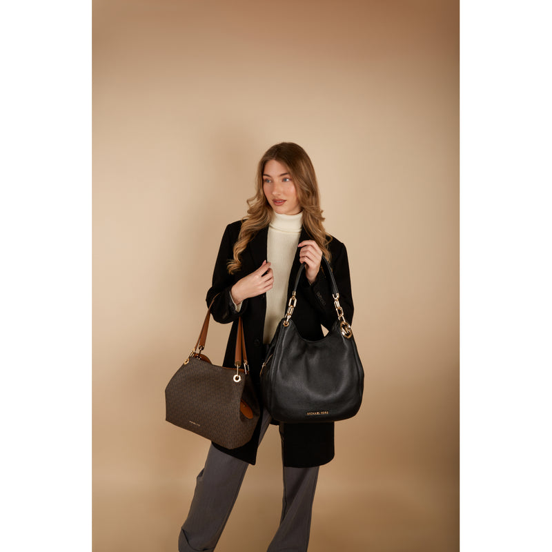 Michael Kors Lillie Black Leather Shoulder Bag 30T9G0LE3L-001-zoom-