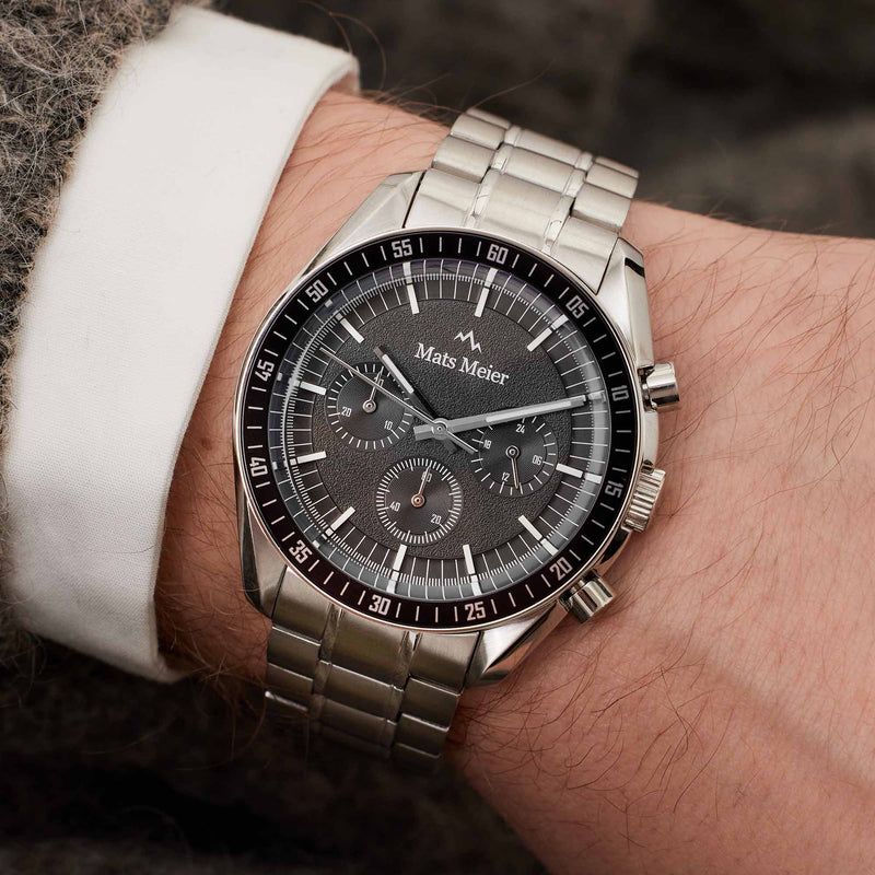 Mats Meier Arosa Racing Chronograaf Herenhorloge Zilverkleurig en Zwart MM50012-zoom-