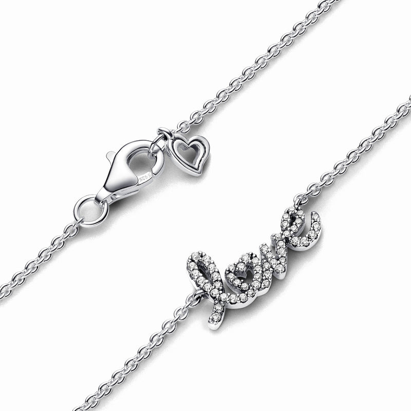 Pandora Moments 925 Sterling Silver Love Necklace 393076C01-45-zoom-