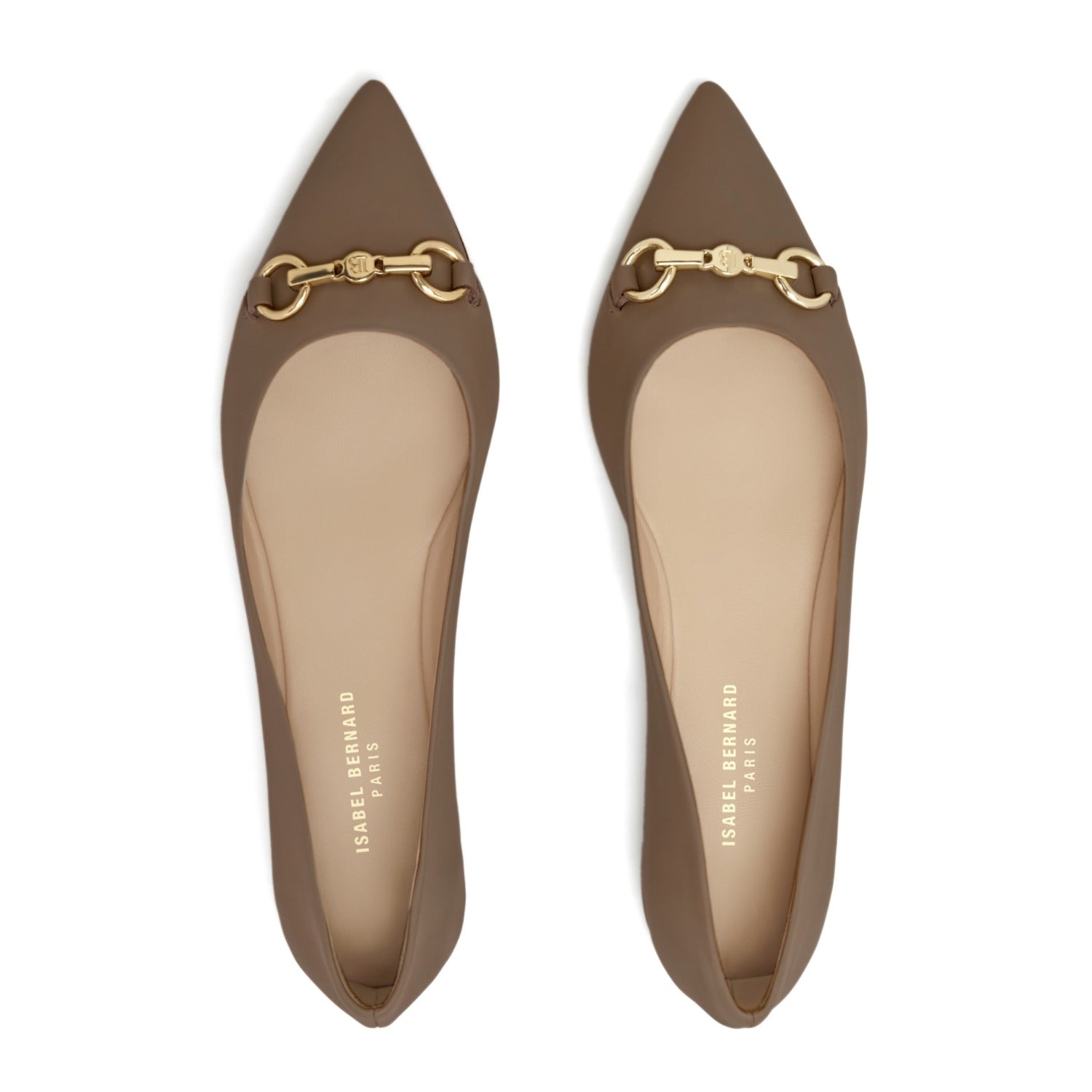 Isabel Bernard Vendôme Elita taupe leren ballerina's van kalfsleer IB51002-03-41