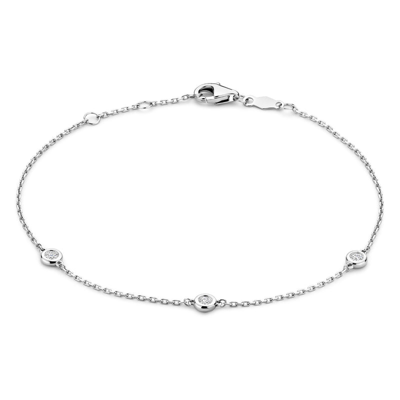 Isabel Bernard De la Paix Alfie 14 karaat witgouden armband | diamant 0.12 ct | IBD320003-zoom-