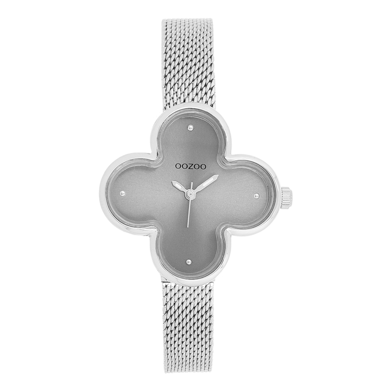 OOZOO Timepieces Silver and Grey Clover Women's Watch C11526-zoom-