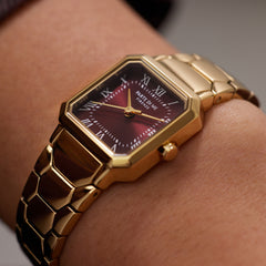 Parte di Me Orologio Square ladies watch gold coloured and dark brown PDM09031