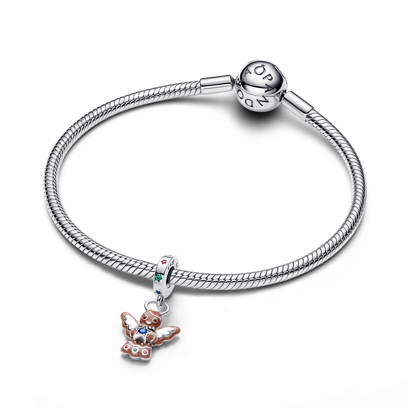 Pandora Moments 925 Sterling Silver Gingerbread Angel Dangle Charm 794247C01-zoom-