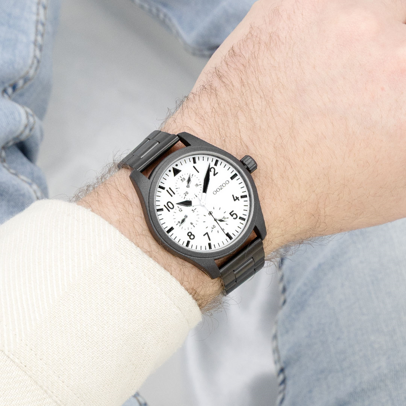 OOZOO Timepieces Zwart en Wit Herenhorloge C11508-zoom-