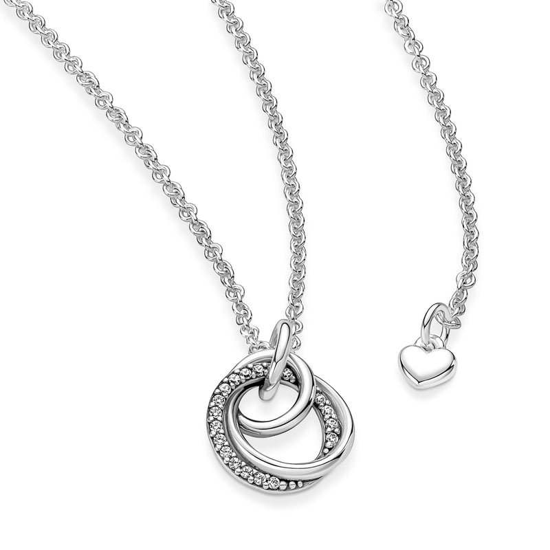 Pandora Moments 925 Sterling Silver Family Always Encircled Pendant Necklace 391455C01-60 (Length: 60.00 cm)-zoom-