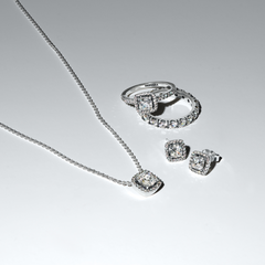 Pandora Timeless 925 Sterling Silver Sparkling Square Halo Ring 193555C02-52