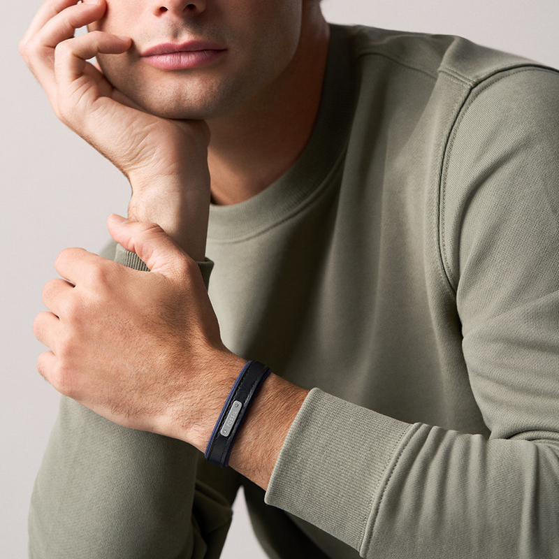 Fossil Everett Leather Men's Bracelet JA7316998-zoom-