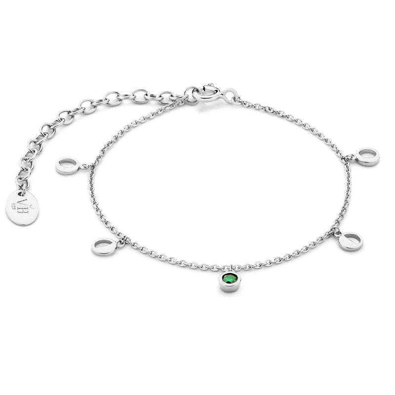 Violet Hamden Luna 925 Sterling Zilveren Armband met Manen en Groene Zirkonia Steentje VH320034-zoom-