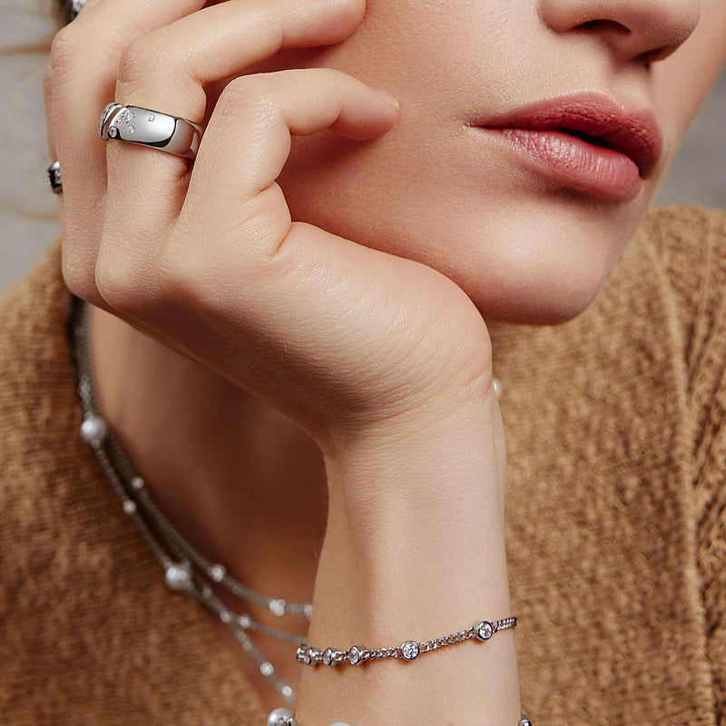 Ania Haie Melodic Poet Silver Multi Station Chain Bracelet S AH-B066-05H-zoom-