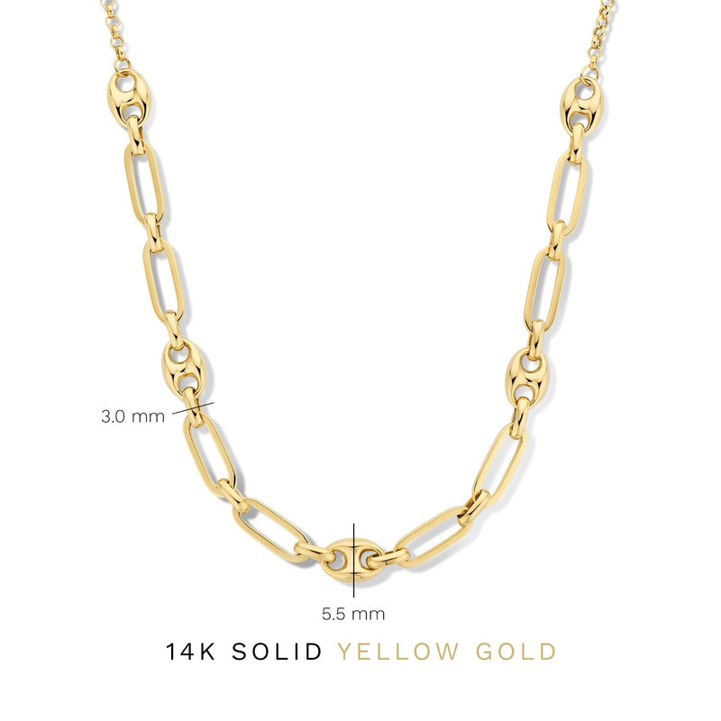 Isabel Bernard Cadeau d'Isabel 14 karaat gouden ketting en armband giftset met schakels IB90181-zoom-