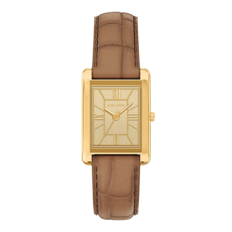 Michael Kors Essex Rectangular Gold Dial Watch MK7584-zoom-