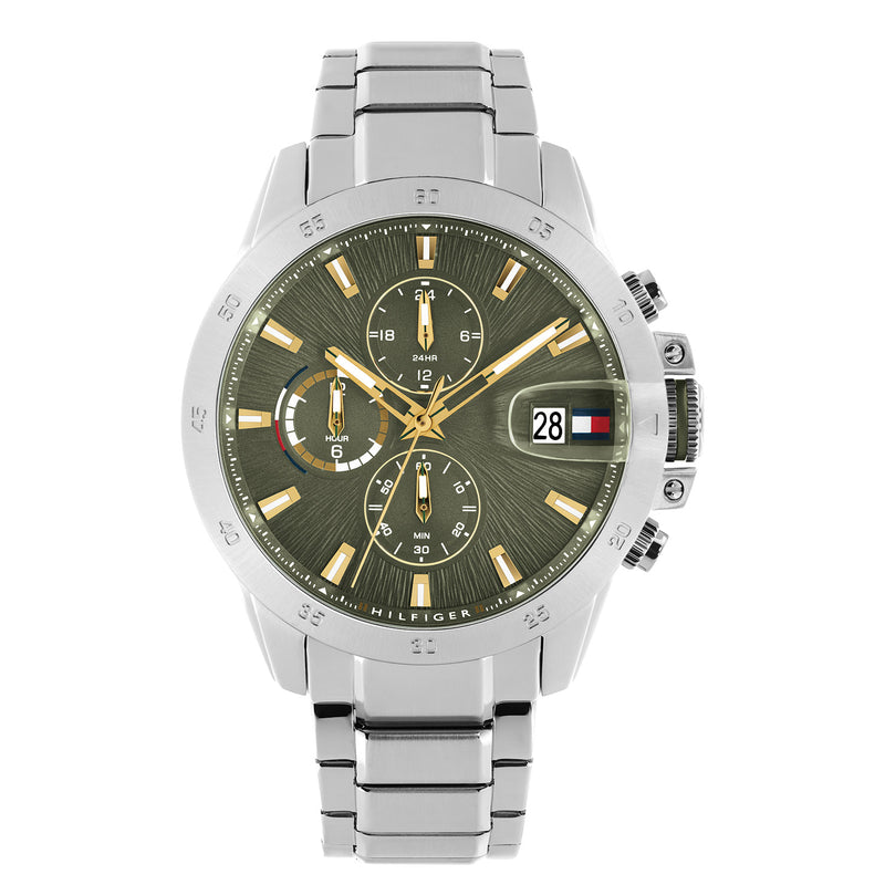 Tommy Hilfiger Jameson Silver and Green Men's Watch TH1792197-zoom-