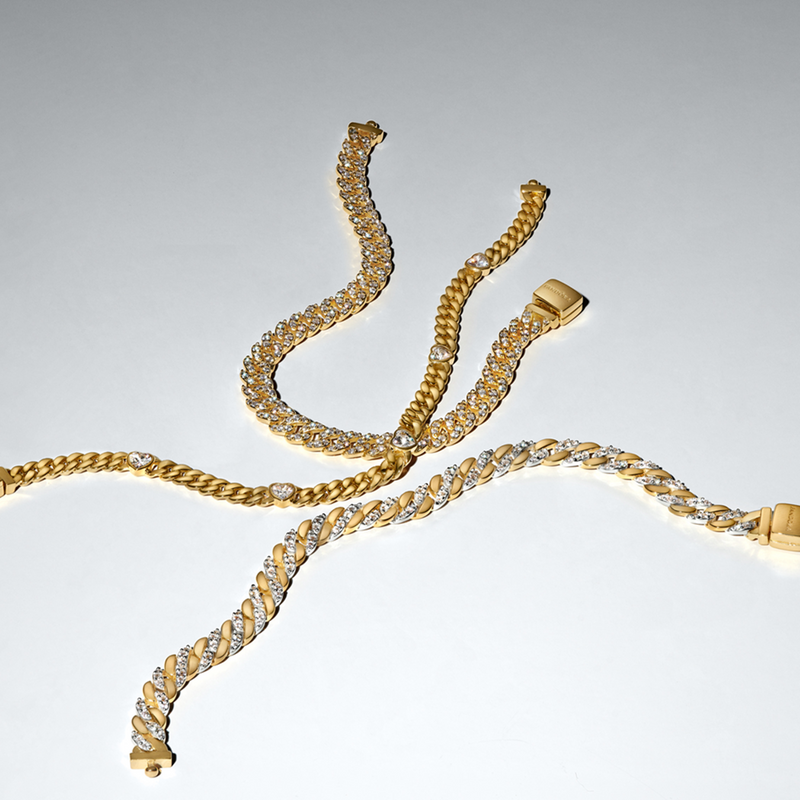 Pandora Timeless Gold Plated Heart Cuban Chain Bracelet 564226C01-18-zoom-