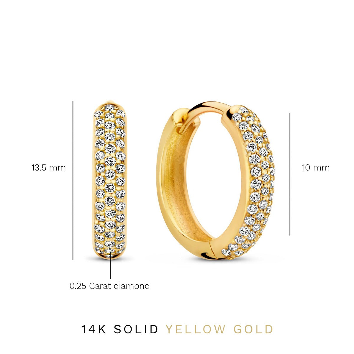 Isabel Bernard De la Paix Laure 14 Karat Gold Earrings With Diamond 0.25 Carat IBD360030