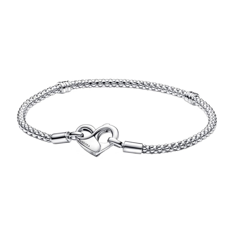 Pandora Moments 925 Sterling Silver Heart Claps Bracelet 592453C00-17-zoom-