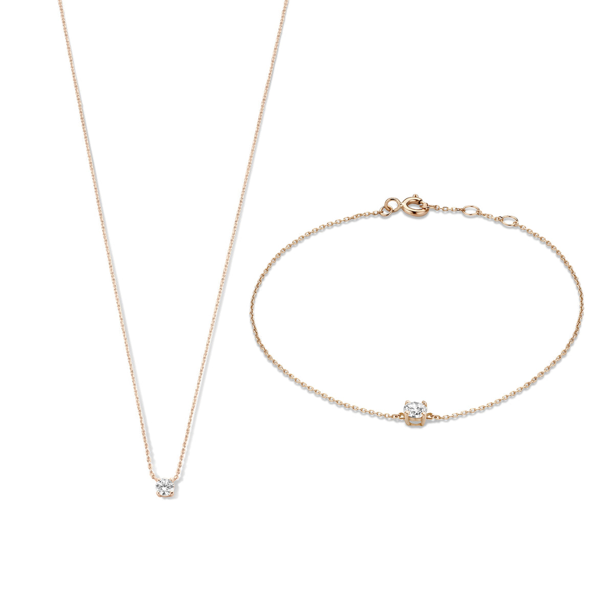 Isabel Bernard Cadeau d'Isabel 14 Carat Rosegold Necklace and Bracelet giftset IB90031