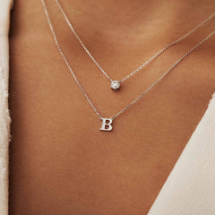 Isabel Bernard Saint Germain Chloé 14 Carat Whitegold Initial Necklace IB340061-A